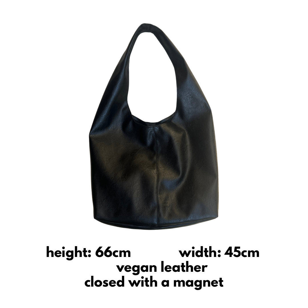 Jet Black Leather Bag