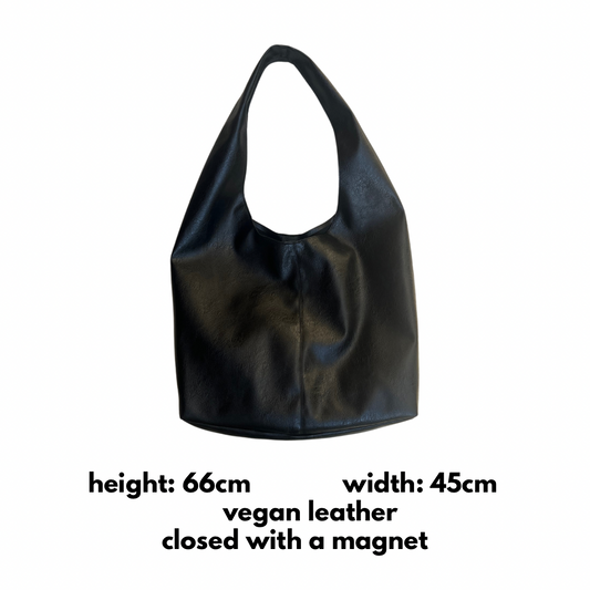 Jet Black Leather Bag