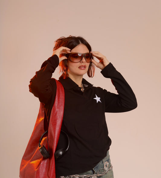 Black Star Polo Long-sleeve