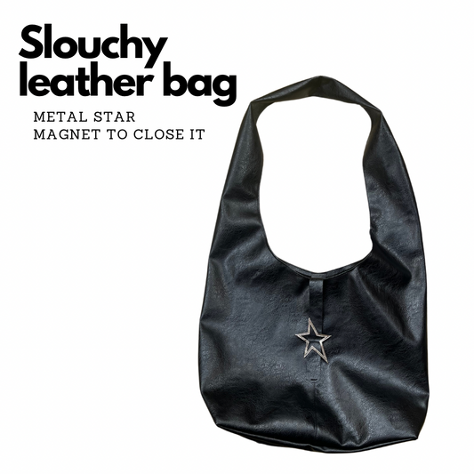Jet Black Leather Bag