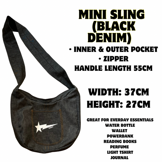 Mini Sling • Black Denim