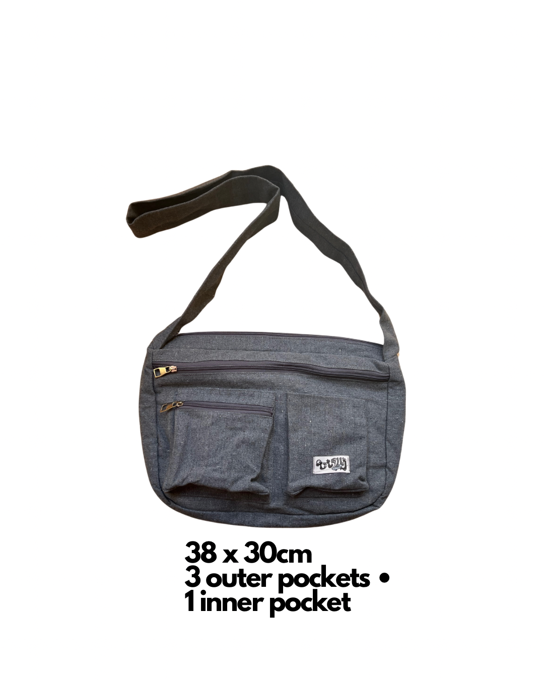 Blue Grey Messenger Bag